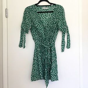 Faithfull the Brand XS Oslo Dress Green Floral